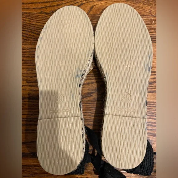 New Free People‎ Collection - Island Time Wrap Espadrilles Size 39 Black and Tan
